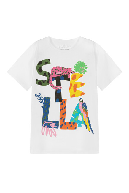 JG T-shirt SS w 'Stella' Print:WHITE:4Y
